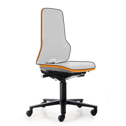 Laboratory chair - Neon 9563 - Bimos - on casters / with high backrest / pneumatic