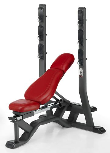 Adjustable weight training bench - 4SHO078/0 - Telju Fitness - with barbell rack