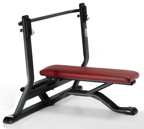 Flat weight training bench - 4SHO073/0 - Telju Fitness - with barbell rack