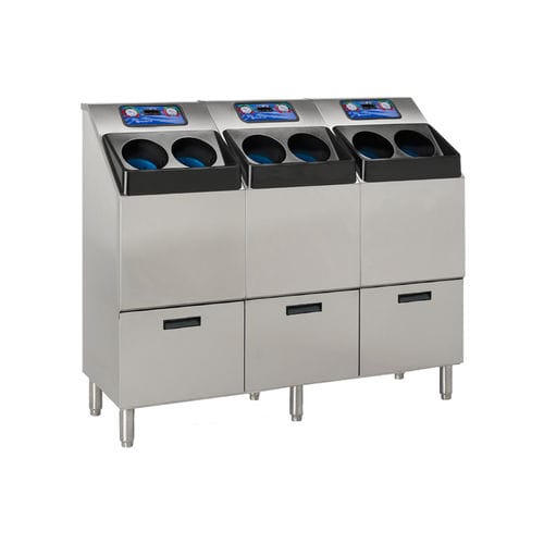3-station handwashing system - CleanTech 4000S - Meritech - floor-mounted / stainless steel