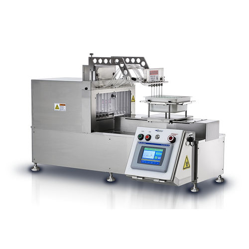 Intermittent-motion filler - F329HE - Cozzoli Machine Company - bottom-up / table / for liquids