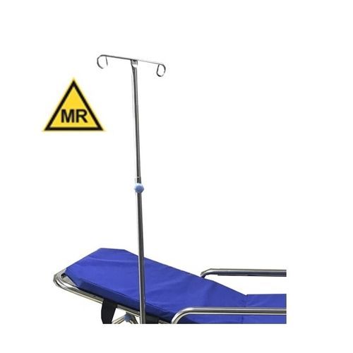 Rail-mounted IV pole - HO-H1 - Hongkong Medi - 2-hook / non-magnetic / stainless steel