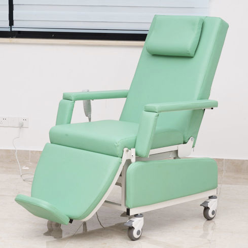 Electric chemotherapy chair - HO-S12-4 - Hongkong Medi - 3-section / on casters / adjustable backrest