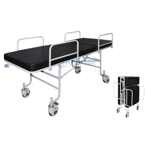 Patient transfer stretcher trolley - YA-PS11 - Zhangjiagang Medi Medical Equipment - manual / foldable / with adjustable backrest