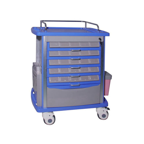 Hospital trolley - MK-P11 - Zhangjiagang Medi Medical Equipment - medicine distribution / plastic / with side bin