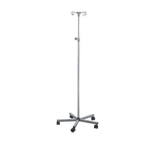 IV pole on casters - MK-IS02 - Zhangjiagang Medi Medical Equipment - 4-hook / telescopic / stainless steel
