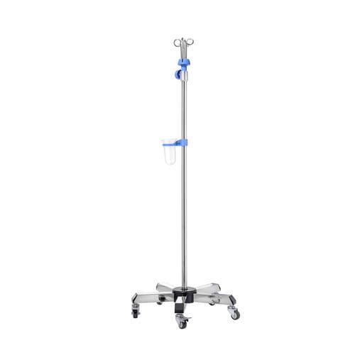 4-hook IV pole - MK-IS09 - Zhangjiagang Medi Medical Equipment - on casters / telescopic / stainless steel