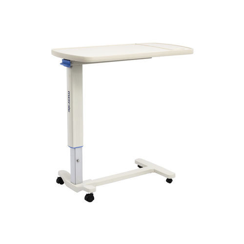 Height-adjustable overbed table - YA-T02 - Zhangjiagang Medi Medical Equipment - on casters / hydraulic
