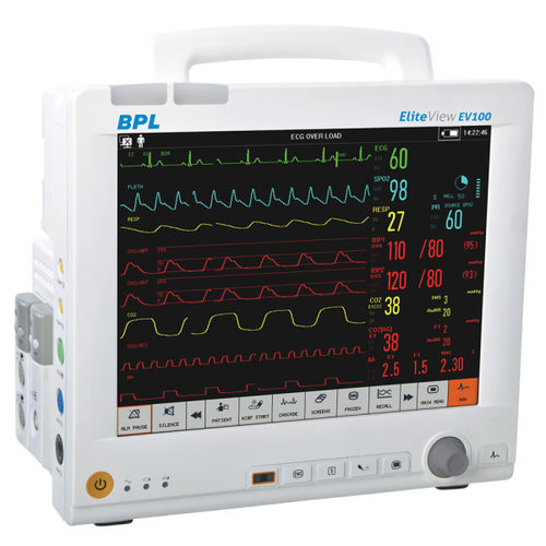 Compact patient monitor - ELITEVIEW EV100 - BPL Medical Technologies - on casters / ECG / RESP