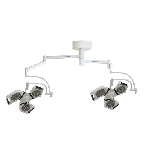 Ceiling-mounted surgical light - YD02-LED3+3 - Shanghai Huifeng Medical Instrument - LED / halogen / 2-arm