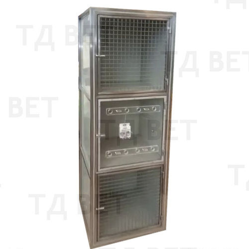 3-compartment veterinary cage - 80378 - Vetbot - stainless steel