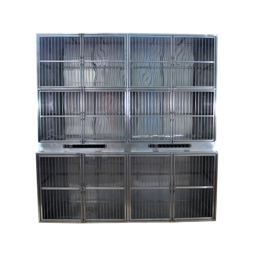 6-compartment veterinary cage - 80503 - Vetbot - stainless steel