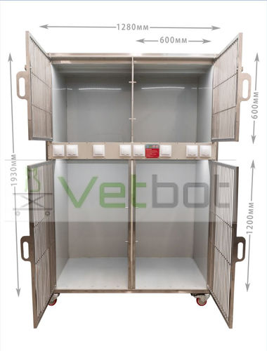 Cat veterinary cage - VST-02  - Vetbot - for dogs / modular / stainless steel