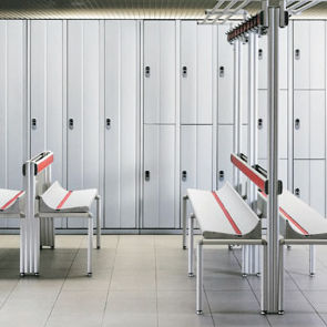 Waiting room bench - AD/1/S - AD/2/S  - Patentverwag Italia Srl - hospital locker room / modular / multiplace