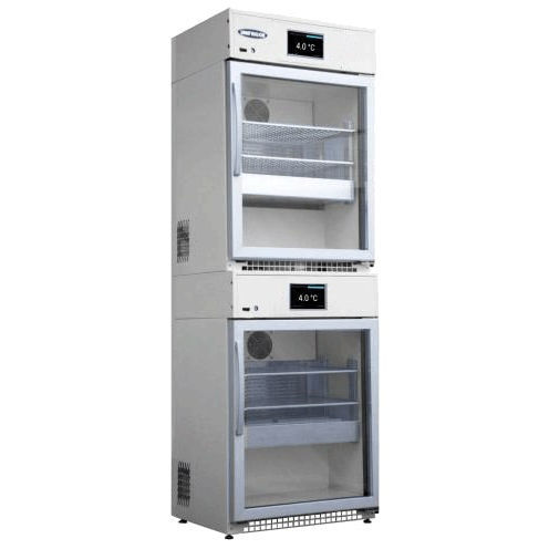 Medical refrigerator - M-COMBI 280 VP+VP IoTty - unifrigor - cabinet / 2 doors / with glass door