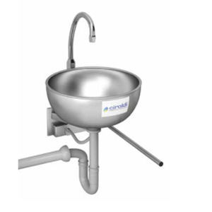 1-station hand wash basin - CS92 EXPO  - CIROLDI SPA - stainless steel / knee-operated