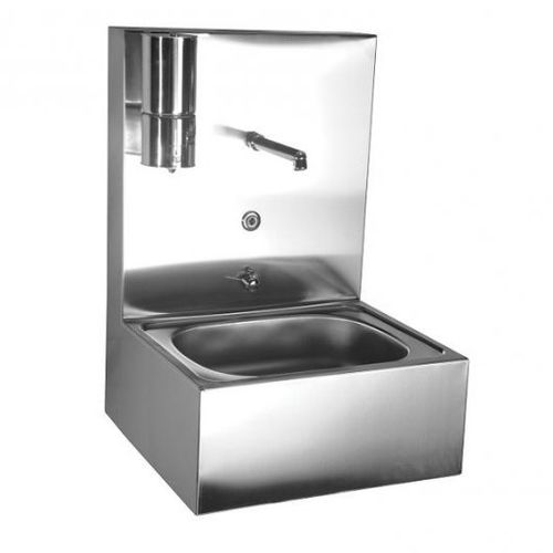 1-station sink - YIBTECH STD 50 F - Yiber Elektronik - stainless steel / wall-mount / infrared-operated