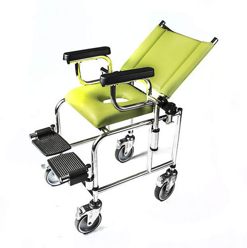 Shower chair with armrests - Galkal - on casters / with cutout seat