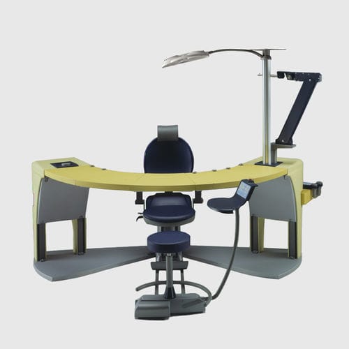 Ophthalmic workstation - ARC - Meccanottica Mazza - with chair / with light / modular