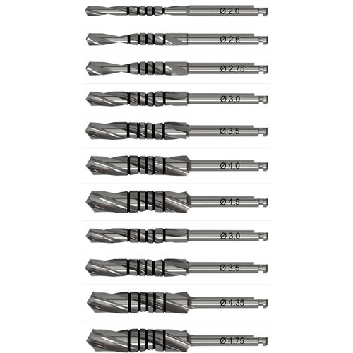 Dental implantology drill bit - NIKO DENTAL GmbH - stainless steel / marking