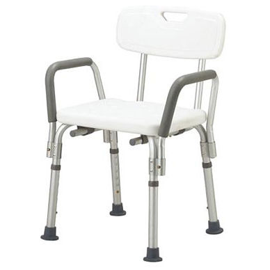 Shower chair with armrests - KJW-363LQ - Guangdong Kareway Medical Technology - with backrest / height-adjustable