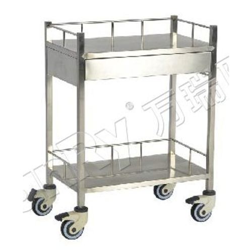 Dressing trolley - E-35-3 - Hebei Vanry Medical Devices Co., Ltd. - stainless steel / with tray / 2-tray