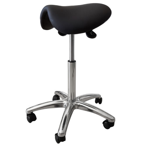 Dental stool - 620B - MHC TECHNOLOGY - height-adjustable / saddle seat / black