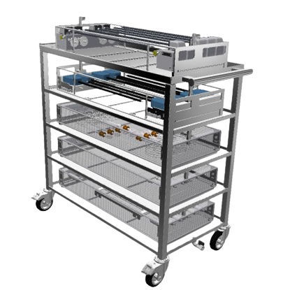 General purpose trolley - SiXi 5 - MediSonics UltraSonics - storage / stainless steel / 4-shelf