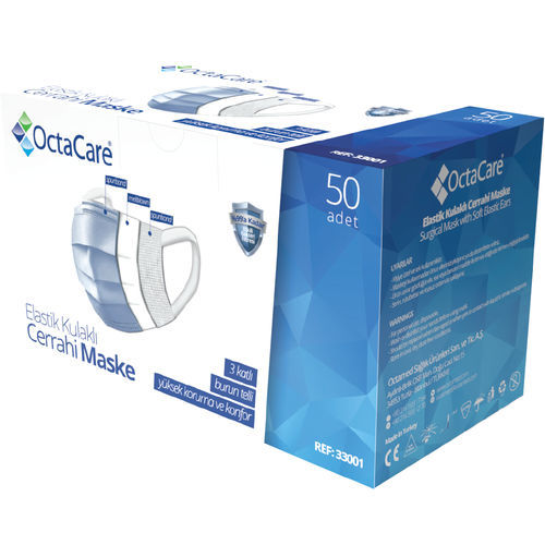 EN14683 surgical mask - 33001 - OctaMed Healthcare Products - latex-free / adult / box of 50
