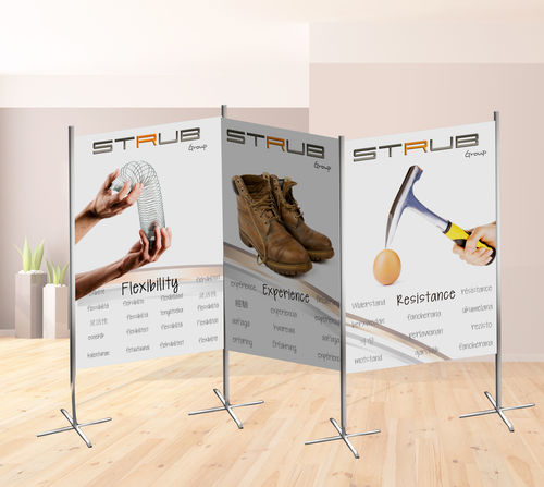 Folding hospital screen - THIN - STRUB GMBH - mobile / telescopic / portable