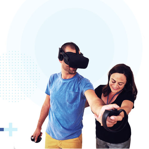 Immersive virtual reality goggles - VII Vertigo PhysioSensing - Sensing Future Technologies - for vestibular testing / for optical-kinetic rehabilitation