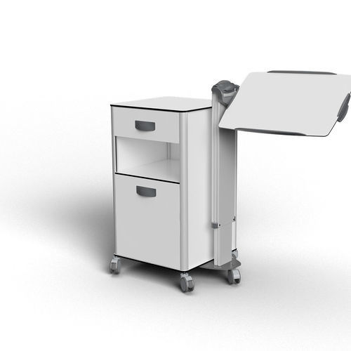 Locking bedside table - DA 1050 - Trinodal - with over-bed table / with integrated over-bed table / with compartments