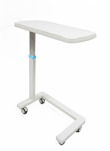 Height-adjustable overbed table - DW 1050 - Trinodal - pneumatic / on castors / on casters