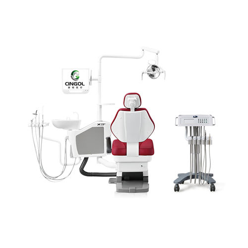 Dental unit with monitor - X3+ CART  - Foshan Cingol Medical Instrument Co.,Ltd - with delivery system / with LED light