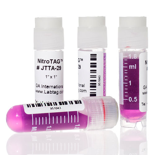 Tube label - NitroTAG® - GA International - for vials / for cryo boxes / for freezer boxes