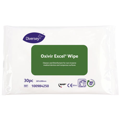 Floors and surface cleansing wipes - OXIVIR EXCEL WIPES - DIVERSEY - pack of 30