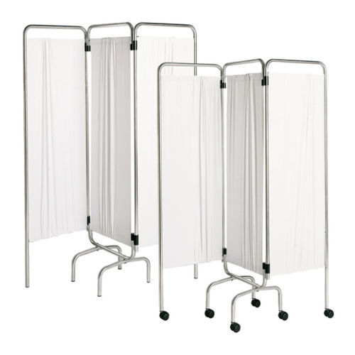 Folding hospital screen - K606624 - Karrel Health Solutions - mobile / 3-panel / with curtain