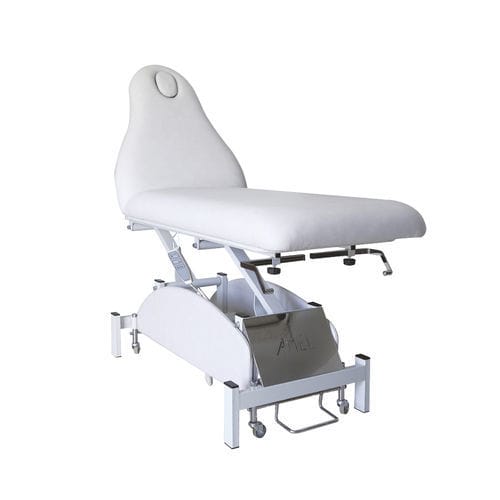 Electric examination table - Sté AMEL - height-adjustable / with adjustable backrest / 2 sections