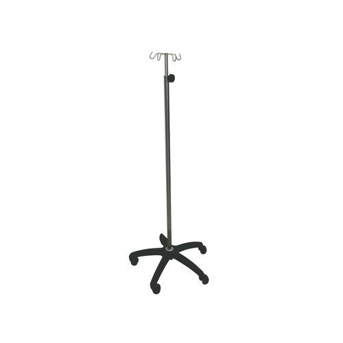 IV stand on casters - Sté AMEL - 2-hook / stainless steel