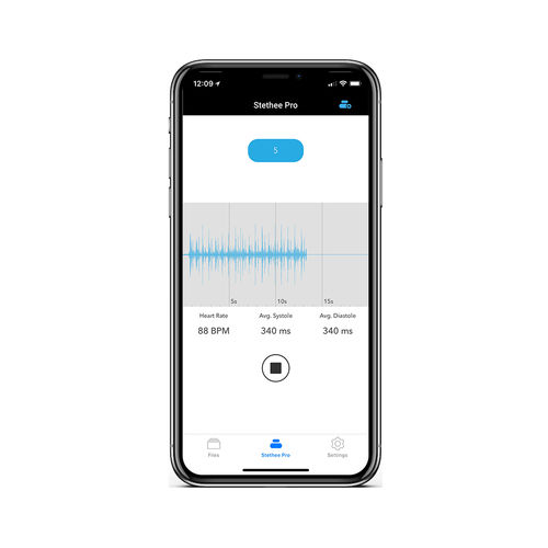 IOS sharing application - Stethee Pro App - M3DICINE - recording / auscultation / for smartphones