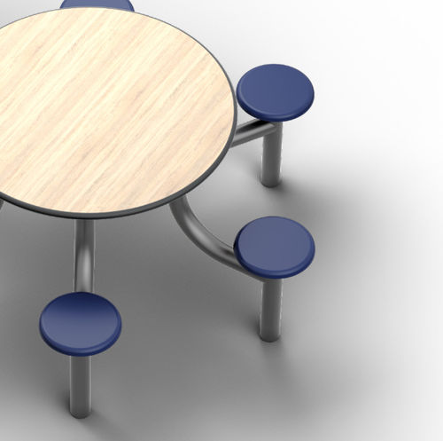 Dining table - Cranium Medical Products - round / fixed / with attached chair