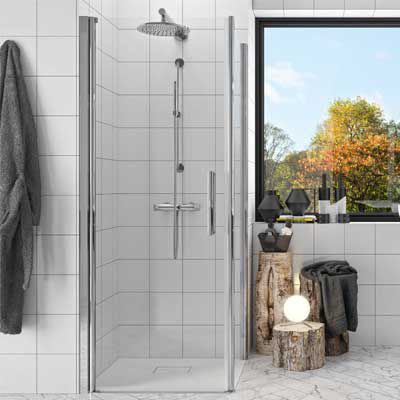 Swing shower screen - Larenco Classique - AKW Medicare - for healthcare facilities
