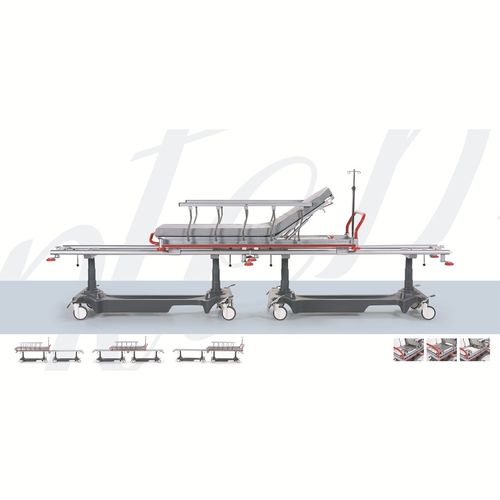 Patient transfer stretcher trolley - SD 06 - HNT Medical - transfer / manual / with adjustable backrest