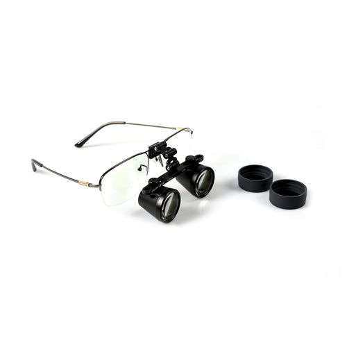 Glasses-type surgical loupe - Titanium  - Chamfond Biotech - with flip-up system