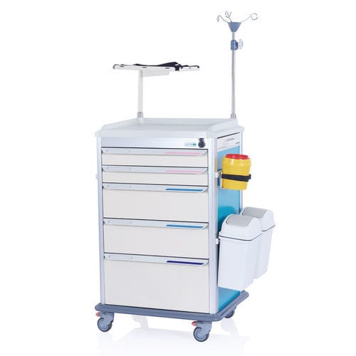 Emergency trolley - W3716 - Sichuan Yufeng Medical Equipment Co., Ltd. - hospital / for consumables / for medicine
