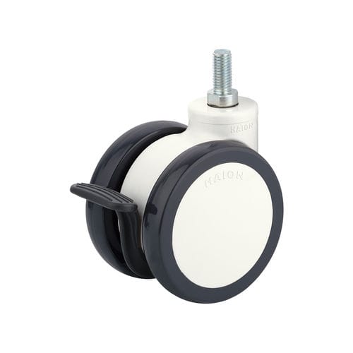 Medical trolley wheel - H322-4T075UNB/N - Haion Caster - for hospital bed / swiveling / with brake