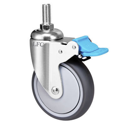 Hospital bed wheel - E301D-T - Longfen Caster - with brake / swiveling