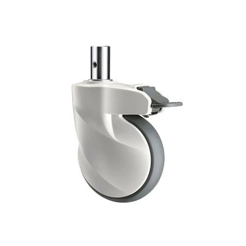 Hospital bed wheel - E201D-Y - Longfen Caster - with brake / stainless steel