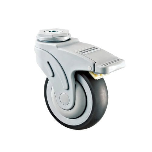 Hospital bed wheel - M401-075DK - Longfen Caster - with brake / anti-corrosion / swiveling