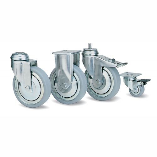 Medical trolley wheel - Humphries Casters - stainless steel / with brake / swiveling